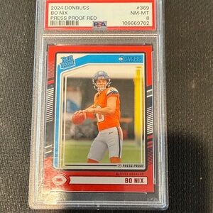 2024 Donruss Bo Nix Press Proof Red Rookie Card